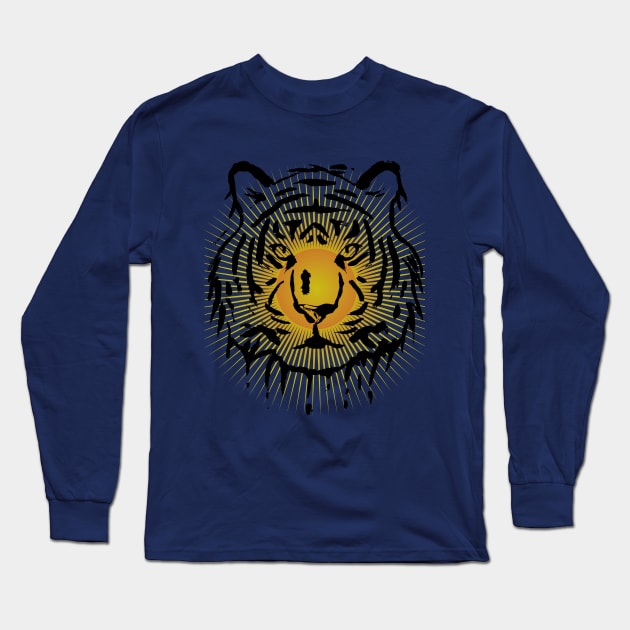 Tiger and the sun Long Sleeve T-Shirt by Imutobi